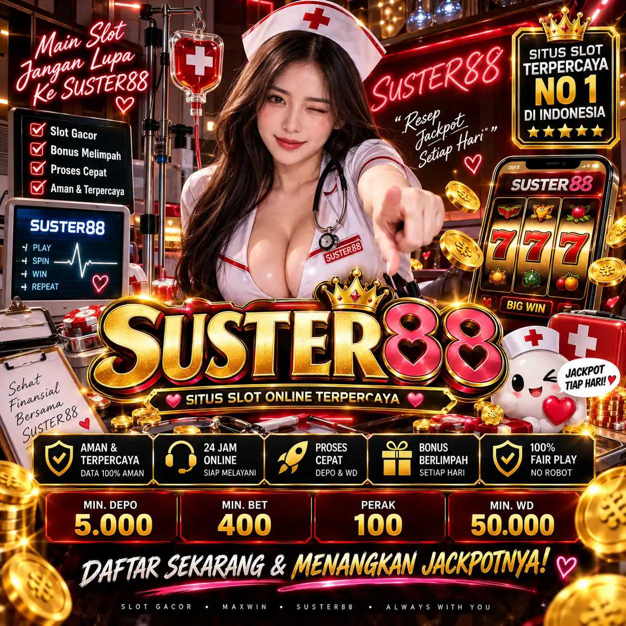 banner SUSTER88: Situs Slot Online Terbaru dengan Koleksi Games Lengkap & Akses Daftar Praktis